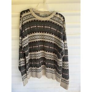 VTG Fieldmaster Sweater Mens XL Cotton Striped 1990s Colorful USA Heavy Thick
